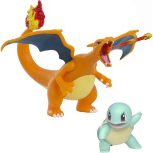 imagePokmon Fire and Water Battle Pack  Includes 45 Inch Flame Action Charizard and 2 Squirtle Action Figures  Amazon Exclsuive