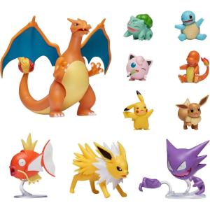imagePokmon Official Ultimate Battle Figure 10Pack  2 Pikachu 2 Charmander 2 Squirtle 2 Bulbasaur 2 Eevee 2 Jigglypuff 3 Magikarp 3 Haunter 3 Jolteon 45 Charizard Amazon Exclusive