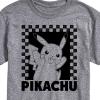 imageHYBRID APPAREL  Pokmon  Pikachu Checkers  Mens Short Sleeve Graphic TShirtAthletic Heather