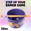 imageSilver Buffalo Pokemon Pikachu Ceramic Ramen Noodle Rice Bowl with Chopsticks Microwave Safe 20 OuncesCare Bears Groovy Flower Power