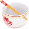 imageSilver Buffalo Pokemon Pikachu Ceramic Ramen Noodle Rice Bowl with Chopsticks Microwave Safe 20 OuncesCup Noodles Logo