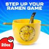 imageSilver Buffalo Pokemon Pikachu Ceramic Ramen Noodle Rice Bowl with Chopsticks Microwave Safe 20 OuncesPokemon Pikachu Spoon Set