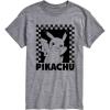 imageHYBRID APPAREL  Pokmon  Pikachu Checkers  Mens Short Sleeve Graphic TShirtAthletic Heather