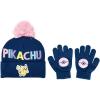 imagePokemon Pikachu Kids Navy Knit Cuff Pom Beanie and Glove Set