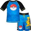 imagePokemon Raglan Rash Guard and Swim Trunks UPF 50 Outfit Set Little Kid to Adult Sizes 4  LargeBlue