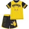 imagePokemon Raglan Rash Guard and Swim Trunks UPF 50 Outfit Set Little Kid to Adult Sizes 4  LargeYellow  Black