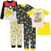 imagePokmon boys 6piece Snugfit Cotton Pajama Set Soft amp Cute for KidsDark GreenYellowMulticolor