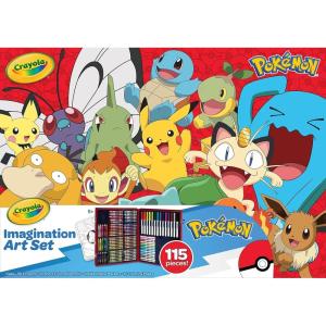 imageCrayola Pokmon Imagination Art Set 115pcs Kids Art Kit Coloring Supplies Pokemon Toys Pokemon Gift for Boys amp Girls Ages 5Pokemon