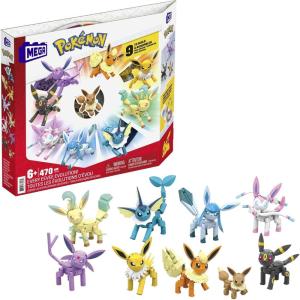 imageMEGA Pokmon Building Toys Set Every Eevee Evolution with 470 Pieces 9 Poseable Characters for KidsEevee Evolution Pack