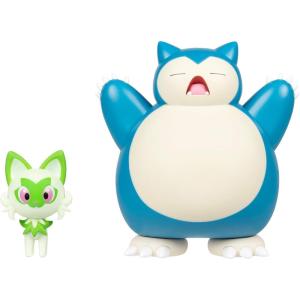 imagePokemon Battle Figure 2 Pack  2Inch Sprigatito and 45Inch Snorlax Battle Ready Figures