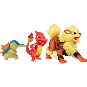 imagePokemon Battle Figure 3 Pack  Features 2Inch Pancham and Lucario and 3Inch Infernape Battle FiguresFire Theme