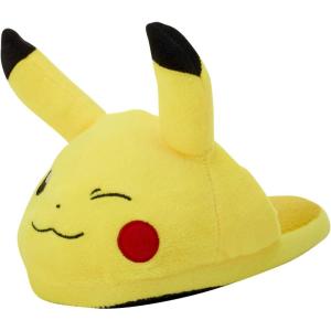 imagePokemon Boys Slippers  Pikachu and Pokeball Plush Fuzzy Slipper Slides LittleBig Kid