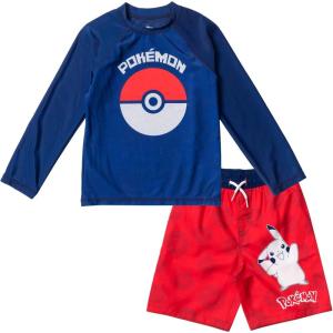 imagePokemon Pikachu Rash Guard and Swim Trunks Little Kid to Big Kid