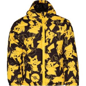 imagePokemon Pikachu Zip Up Winter Coat Puffer Jacket Toddler to Big Kid Sizes 41416Yellow  Black  Pikachu