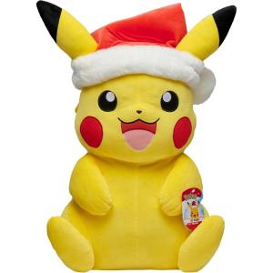 imagePokmon Pikachu Holiday Plush  24Inch Super Soft Plush with Holiday Hat