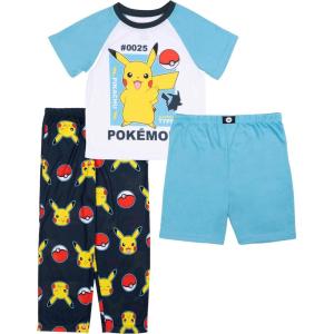 imagePokmon boys 3piece Loosefit Pajama Set Soft amp Cute for KidsElectric Type Pika