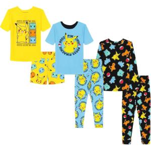 imagePokmon boys 6piece Snugfit Cotton Pajama Set Soft amp Cute for KidsI Love Pokemon