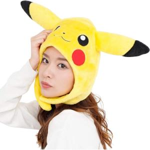 imageSAZAC Pikachu Pokemon Kigurumi Hat  Adult Beanie with Strap Ear Flaps  Halloween Costume Cosplay