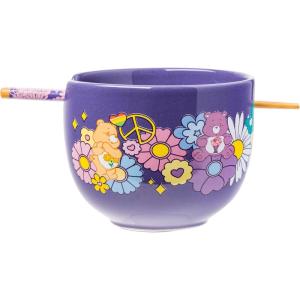 imageSilver Buffalo Pokemon Pikachu Ceramic Ramen Noodle Rice Bowl with Chopsticks Microwave Safe 20 OuncesCare Bears Groovy Flower Power