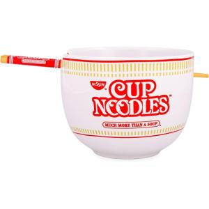 imageSilver Buffalo Pokemon Pikachu Ceramic Ramen Noodle Rice Bowl with Chopsticks Microwave Safe 20 OuncesCup Noodles Logo