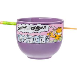 imageSilver Buffalo Pokemon Pikachu Ceramic Ramen Noodle Rice Bowl with Chopsticks Microwave Safe 20 OuncesGarfield Eating Takeout