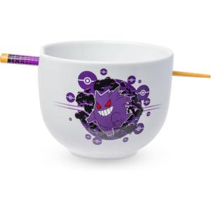imageSilver Buffalo Pokemon Pikachu Ceramic Ramen Noodle Rice Bowl with Chopsticks Microwave Safe 20 OuncesPokemon Gengar