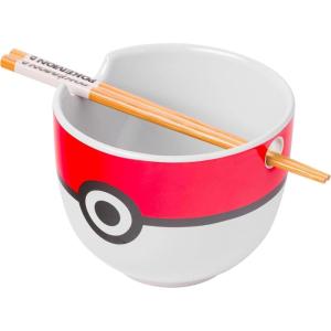 imageSilver Buffalo Pokemon Pikachu Ceramic Ramen Noodle Rice Bowl with Chopsticks Microwave Safe 20 OuncesPokemon Pokeball