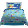 imageFranco Kids Bedding Super Soft Comforter and Sheet Set with Sham 7 Piece Full Size PokemonBaby Shark