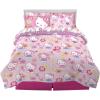 imageFranco Kids Bedding Super Soft Comforter and Sheet Set with Sham 7 Piece Full Size PokemonHello Kitty  Rainbow Garden