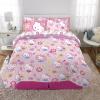 imageFranco Kids Bedding Super Soft Comforter and Sheet Set with Sham 7 Piece Full Size PokemonHello Kitty  Rainbow Garden