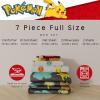 imageFranco Kids Bedding Super Soft Comforter and Sheet Set with Sham 7 Piece Full Size PokemonPokemon Color Lines