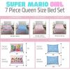 imageFranco Kids Bedding Super Soft Comforter and Sheet Set with Sham 7 Piece Full Size PokemonSuper Mario Girl