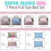 imageFranco Kids Bedding Super Soft Comforter and Sheet Set with Sham 7 Piece Full Size PokemonSuper Mario Girl