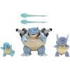 imagePokmon Select Evolution 3 Pack  Features 2Inch Squirtle 3Inch Wartortle amp 45Inch Blastoise Battle Figures  Authentic DetailsStyle 2