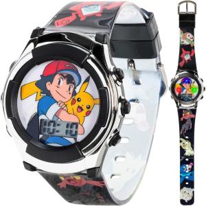 imageAccutime Kids Pokemon Digital LCD Quartz Watch for Boys Girls and Adults All AgesAsh Pikachu 2