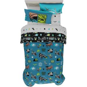 imageFranco Kids Bedding Super Soft Comforter and Sheet Set with Sham 7 Piece Full Size PokemonJurassic World  Worldwide Dinos