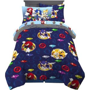 imageFranco Kids Bedding Super Soft Comforter and Sheet Set with Sham 7 Piece Full Size PokemonSonic the Hedgehog