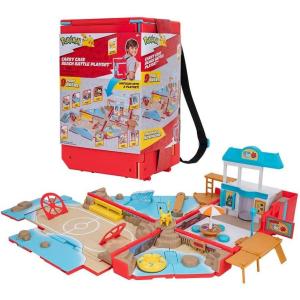 imageJazwares Pokmon Carry Case Beach Battle Playset  Portable Transforming Backpack Playset with Action Features and 2inch Pikachu Battle Figure