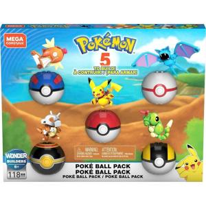 imageMEGA Pokmon Action Figure Building Toys Set for Kids Pok Ball Bundle with 118 Pieces 5 Poseable Characters Including Pikachu and More