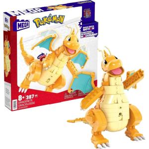 imageMEGA Pokmon Building Toys Set Dragonite with 387 Pieces Articulated and Poseable with Motion 7 Inches Tall for KidsDragonite