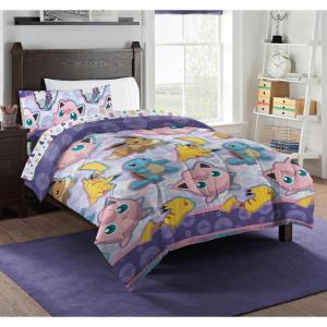 imageNORTHWEST Pokemon Full Sized Bed in a Bag Set Pikachu Eevee Anime Bedding for Girls Boys Light and SweetFriendly Battle