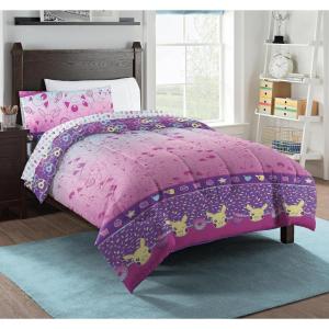 imageNORTHWEST Pokemon Full Sized Bed in a Bag Set Pikachu Eevee Anime Bedding for Girls Boys Light and SweetLight and Sweet