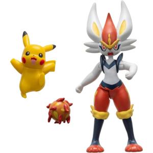 imagePokmon Battle Figure 2 Pack  Features 45Inch Cinderace and 2Inch Pikachu Battle Figures with Accessory  Amazon Exclusive