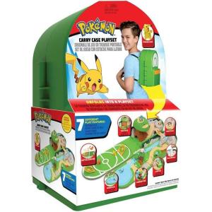 imagePokmon Carry Case Playset Feat Different Locations Within One Playset with 2Inch Pikachu Figure Treetop Trap Door Battle Area Hidden Cave and More  Easily Folds into a Backpack