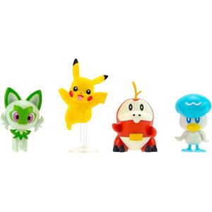 imagePokmon Paldea Battle Figure 4 Pack  Features 2Inch Pikachu Fuecoco Sprigatito and Quaxly Battle Figures