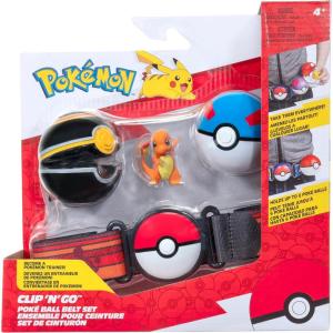 imagePokmon Pikachu Clip N Go Belt Set  2Inch Pikachu Battle Figure with Clip N Go Belt Plus Pok and Level Ball AccessoriesCharmander