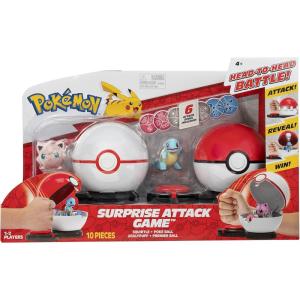 imagePokmon Pokmon Game with Squirtle and Jigglypuff  2 Surprise Balls  6 Attack Disks  Toys for Kids Fans