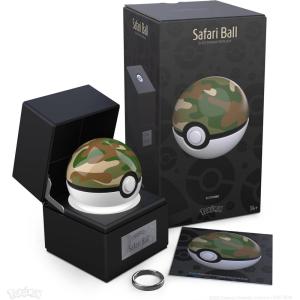 imageThe Wand Company Original Pok Ball Authentic Replica  Realistic Electronic DieCast Pok Ball with Display Case Light Features  Officially Licensed by PokmonSafari Ball