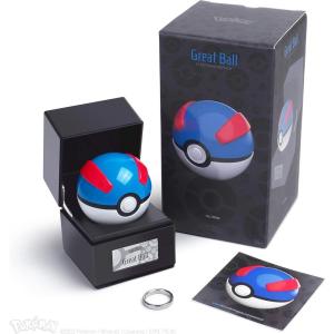 imageThe Wand Company Original Pok Ball Authentic Replica  Realistic Electronic DieCast Pok Ball with Display Case Light Features  Officially Licensed by PokmonGreat Ball