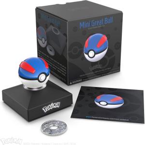 imageThe Wand Company Pokmon Trainer Mini Pok Ball Range of Authentic Replicas  Realistic Electronic DieCast Pok Ball with Display Stand Light FeaturesMini Great Ball